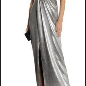 Halston Heritage Silver Lame Gown (Bridesmaid)